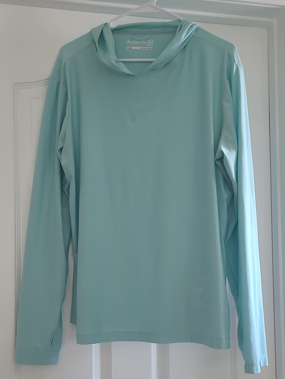 Avalanche Athleisure Light Aqua Hooded Performance Long-Sleeve Top